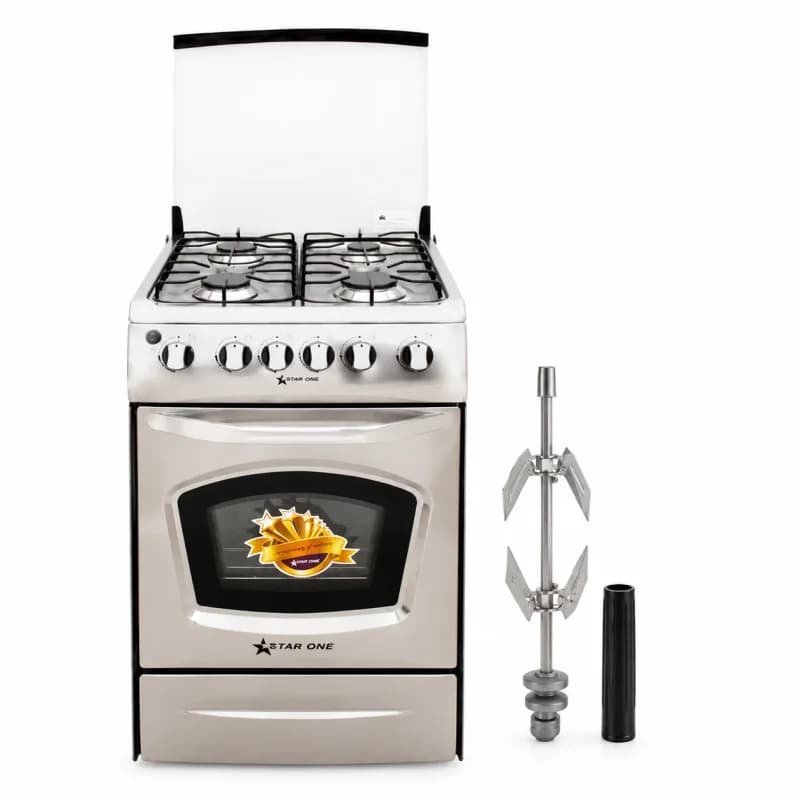 Cuisinière STARONE SO-50IR 4 Feux 50cm Inox avec Tourne Broche