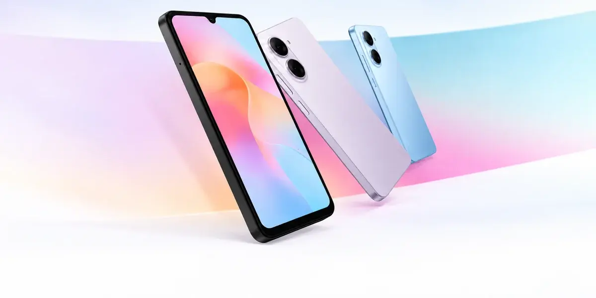 Téléphones Redmi présentés de face et de dos.