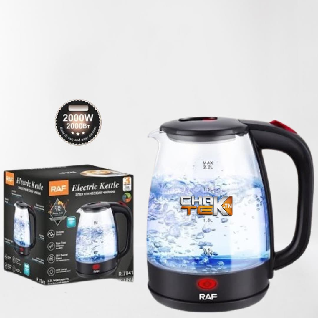 Bouilloire électrique en verre RAF 2.2L R.7841